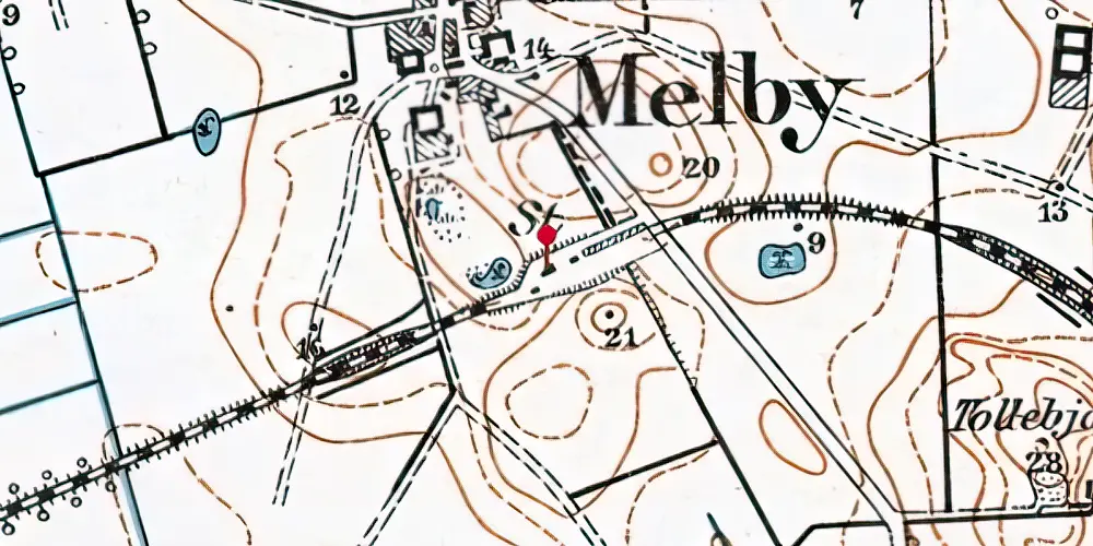 Historisk kort over Melby Trinbræt Historisk kort over Melby Trinbræt