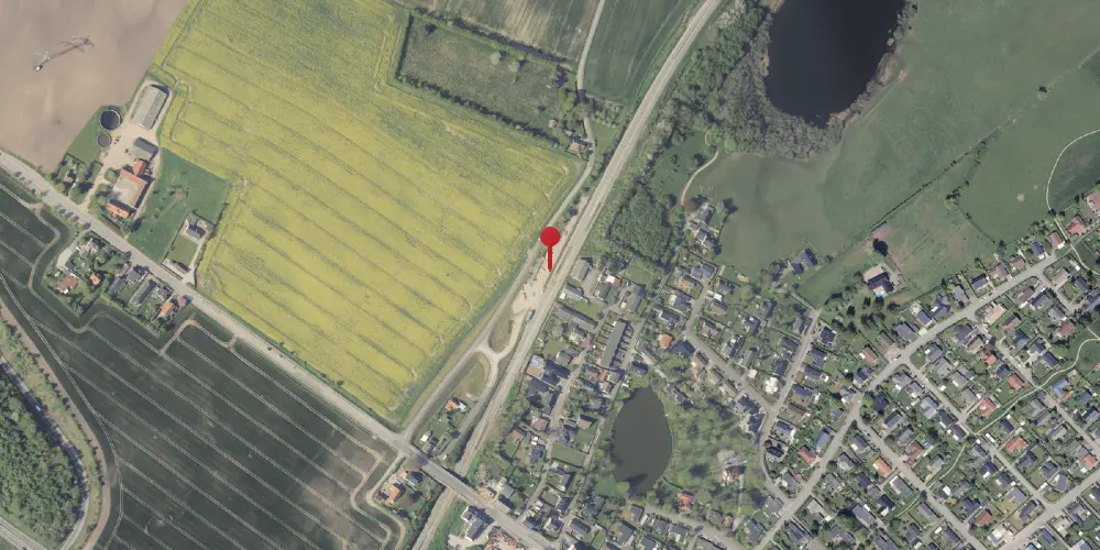 Historisk kort over Mundelstrup Trinbræt med Sidespor