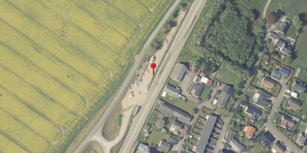 Historisk kort over Mundelstrup Trinbræt med Sidespor