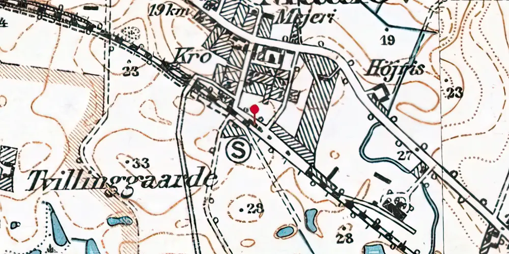 Historisk kort over Måløv Station Historisk kort over Måløv Station
