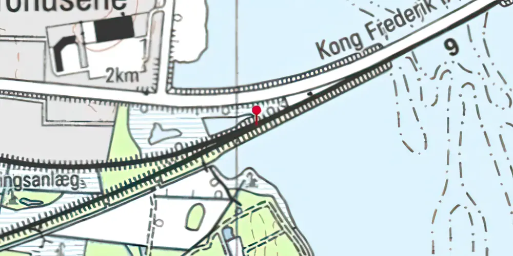 Historisk kort over Nykøbing Falster Vest Teknisk Station