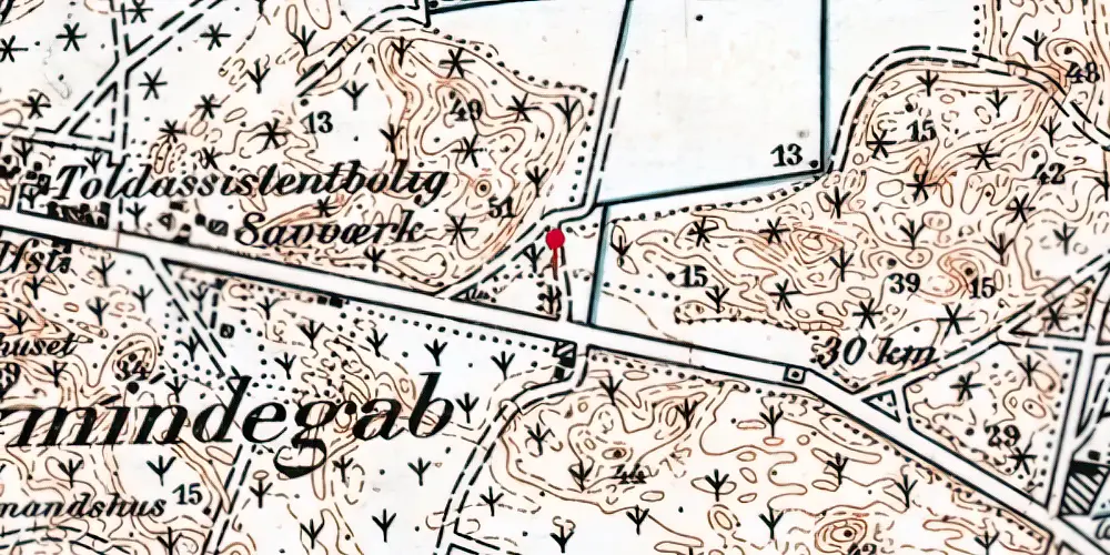 Historisk kort over Nymindegab Station Historisk kort over Nymindegab Station