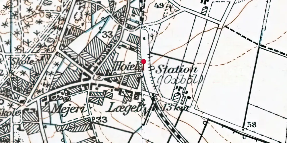 Historisk kort over Oksbøl Station