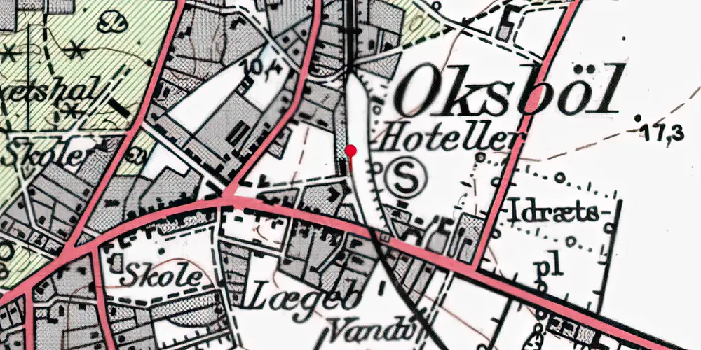 Historisk kort over Oksbøl Station