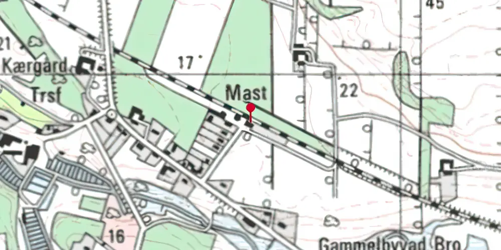 Historisk kort over Ravnstrup Station