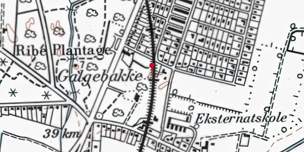 Historisk kort over Ribe Nørremark Trinbræt