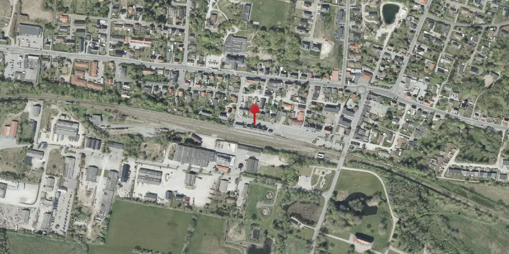 Historisk kort over Ryomgård Station [1876-2016]