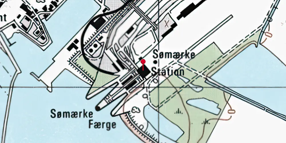 Historisk kort over Rødby Færge Station Historisk kort over Rødby Færge Station