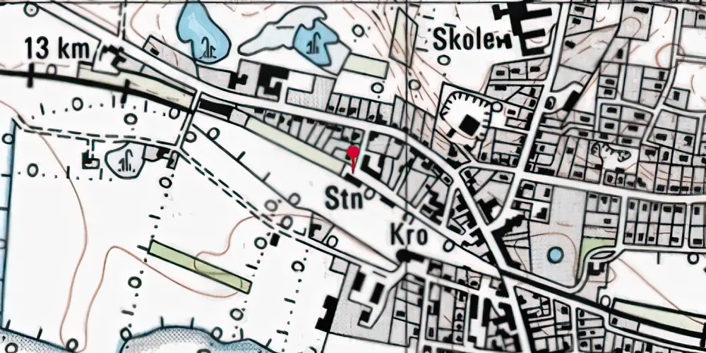 Historisk kort over Rødkærsbro Station