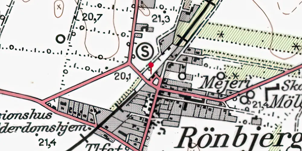 Historisk kort over Rønbjerg Station Historisk kort over Rønbjerg Station