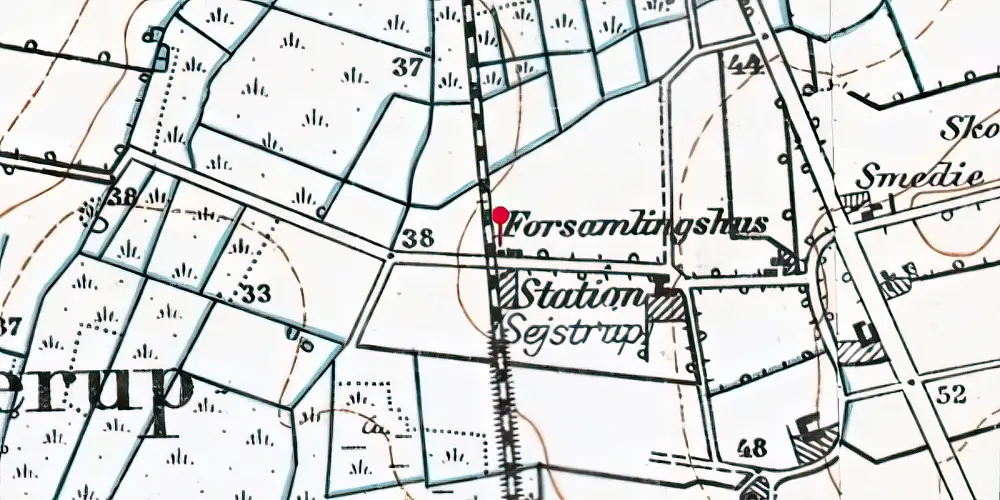 Historisk kort over Sejstrup Trinbræt Historisk kort over Sejstrup Trinbræt