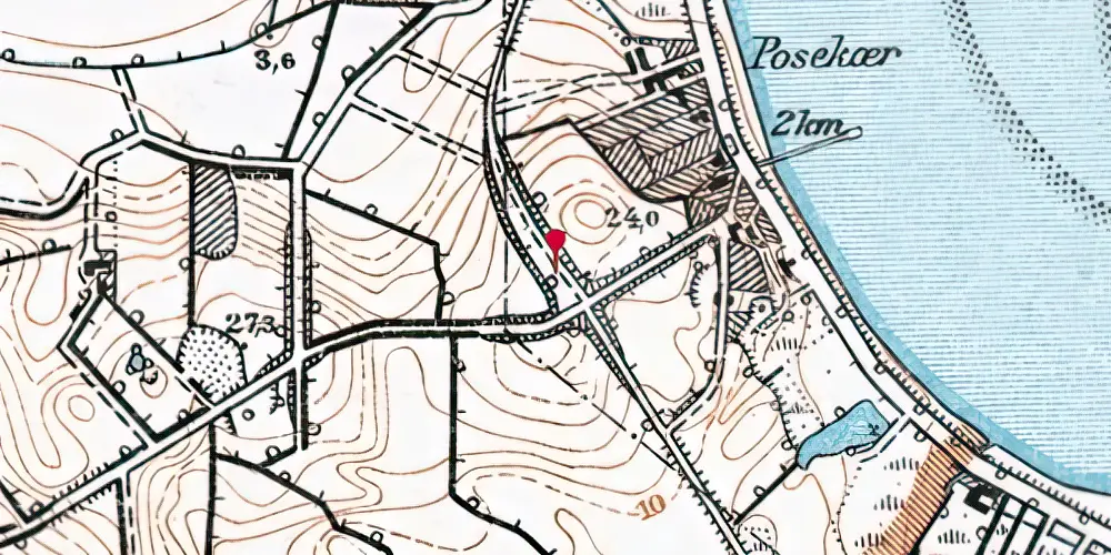 Historisk kort over Skelbæk Holdeplads