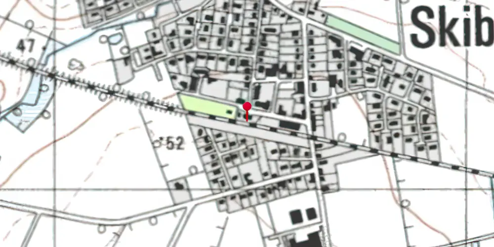 Historisk kort over Skibbild Teknisk Station Historisk kort over Skibbild Teknisk Station