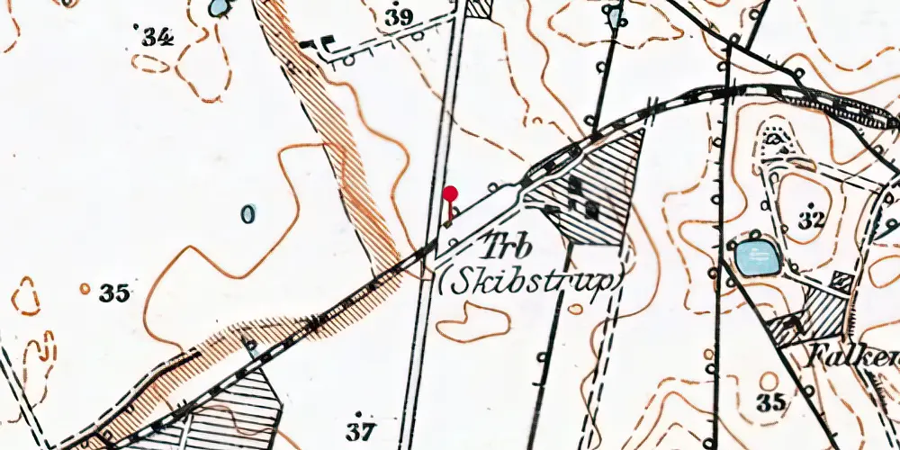 Historisk kort over Skibstrup Trinbræt Historisk kort over Skibstrup Trinbræt