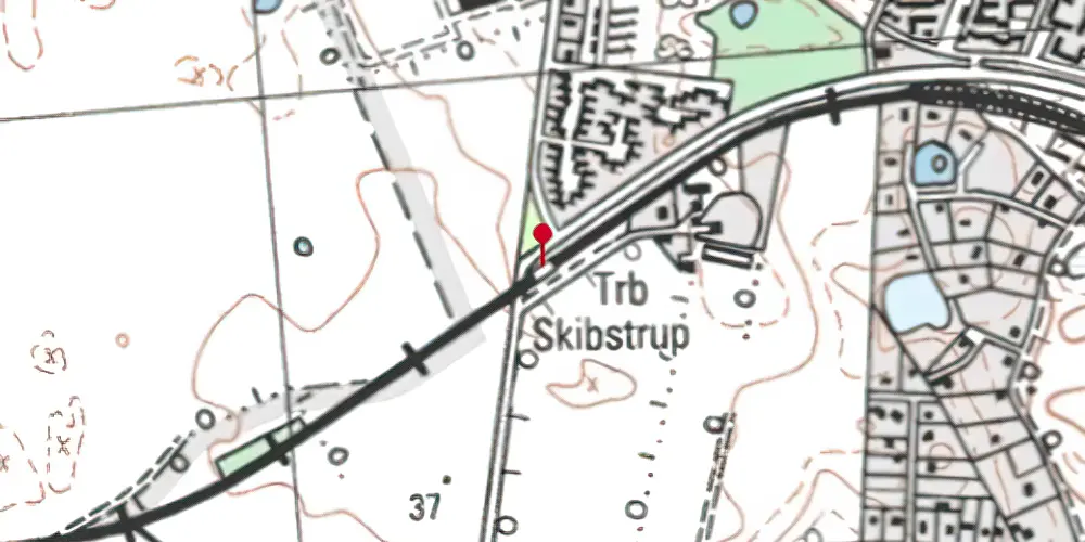 Historisk kort over Skibstrup Trinbræt Historisk kort over Skibstrup Trinbræt