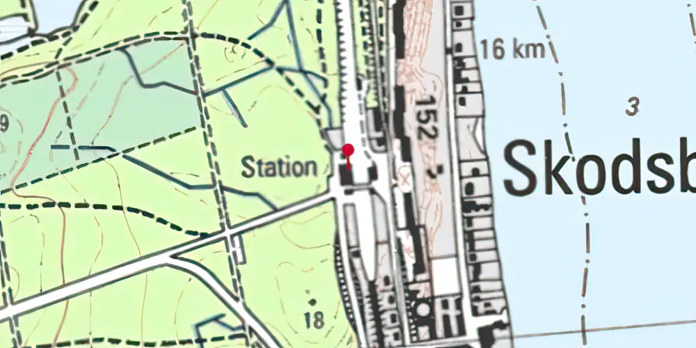 Historisk kort over Skodsborg Station Historisk kort over Skodsborg Station