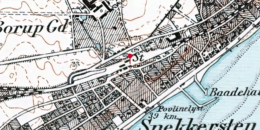 Historisk kort over Snekkersten Station [1955-2003]