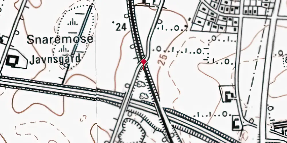Historisk kort over Snoghøj Teknisk Station Historisk kort over Snoghøj Teknisk Station