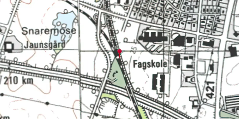 Historisk kort over Snoghøj Teknisk Station Historisk kort over Snoghøj Teknisk Station