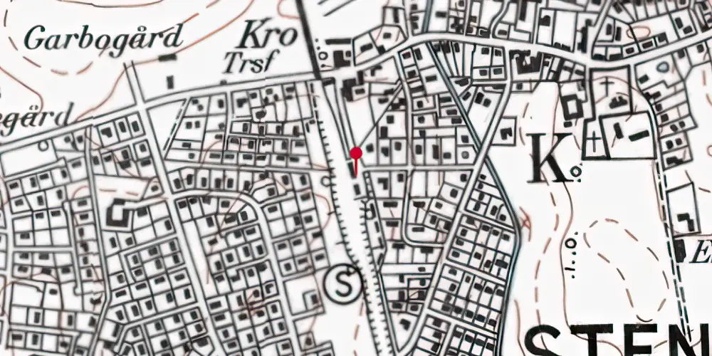 Historisk kort over Stenløse Station [1909-2004]