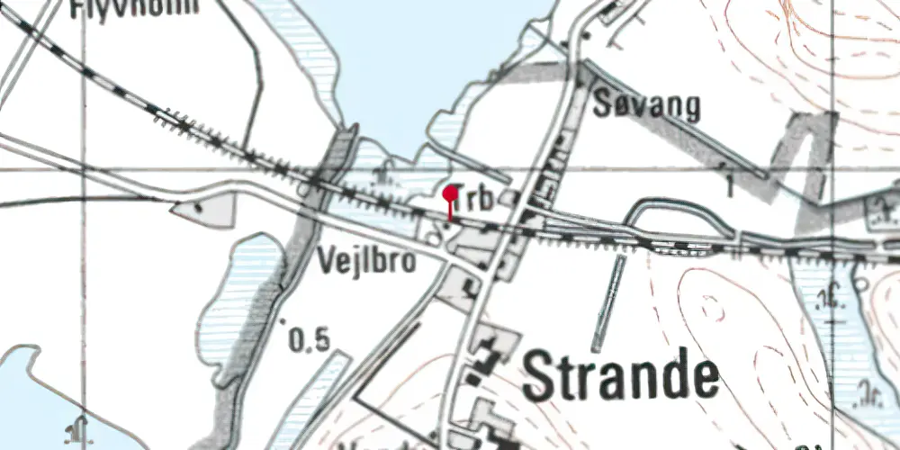 Historisk kort over Strande Station Historisk kort over Strande Station