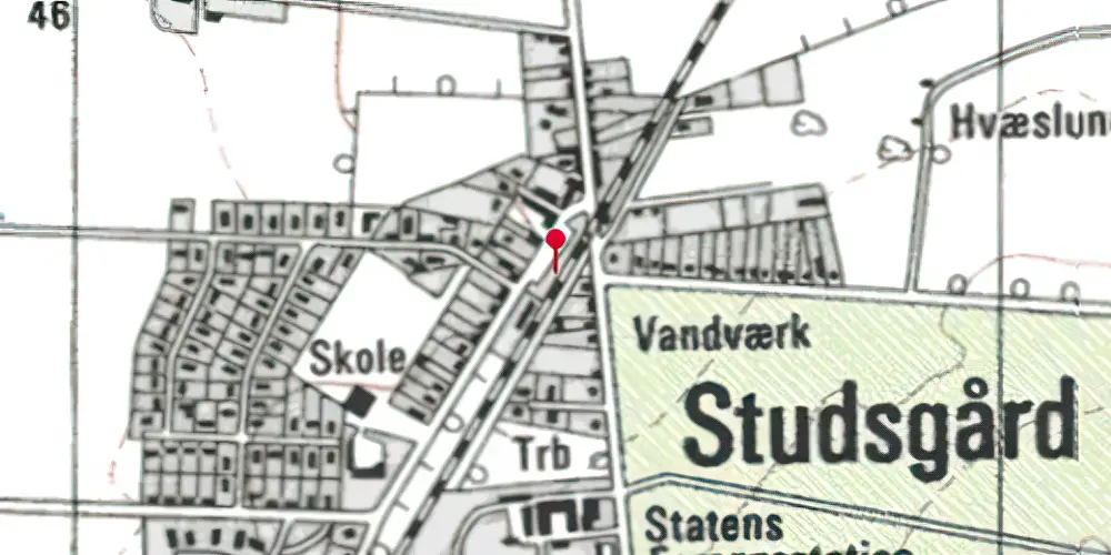 Historisk kort over Studsgård Trinbræt Historisk kort over Studsgård Trinbræt
