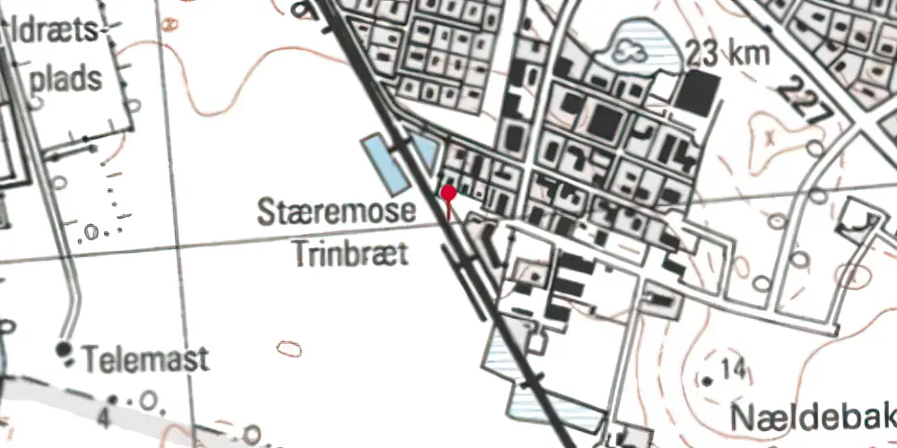 Historisk kort over Stæremosen Trinbræt