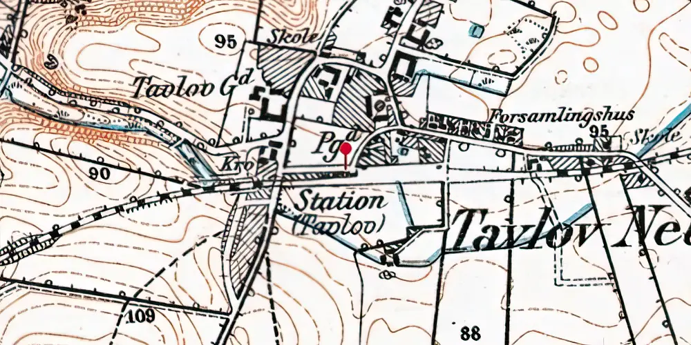 Historisk kort over Taulov Station Historisk kort over Taulov Station