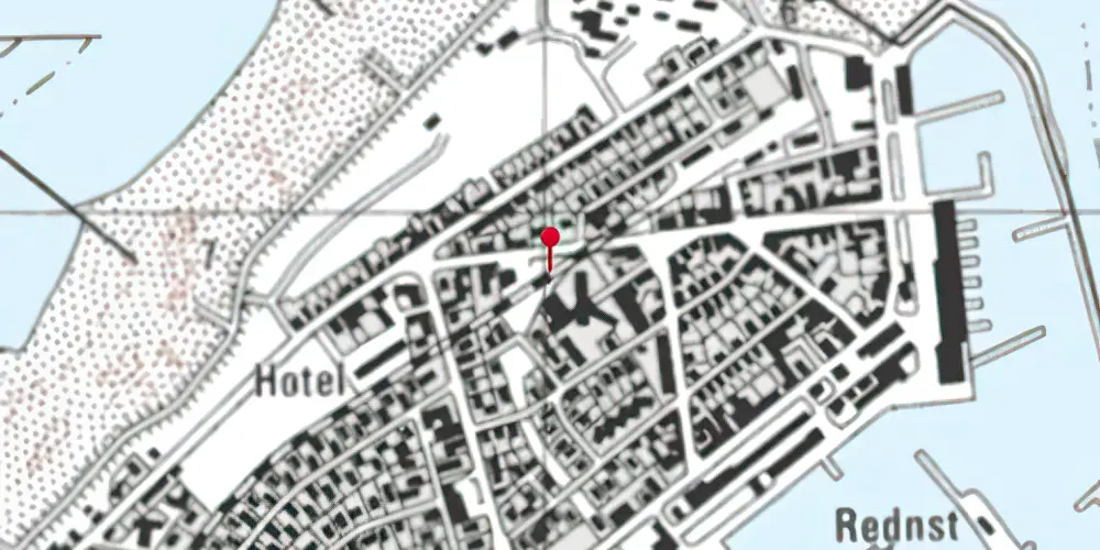 Historisk kort over Thyborøn Havn Trinbræt