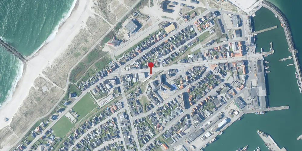 Historisk kort over Thyborøn Havn Trinbræt