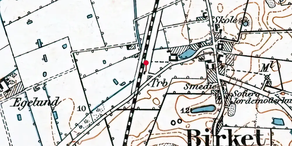 Historisk kort over Birket Trinbræt Historisk kort over Birket Trinbræt