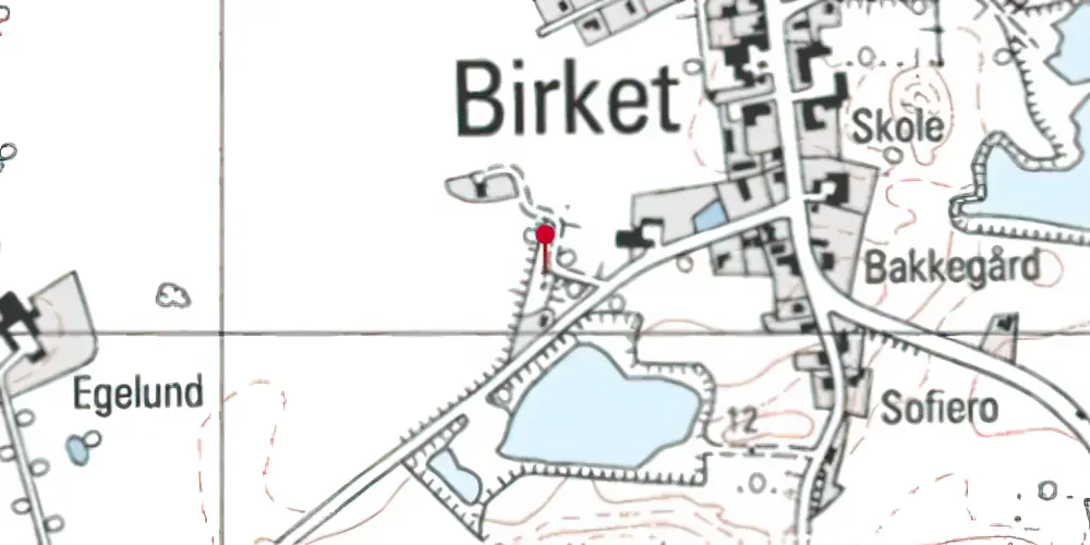 Historisk kort over Birket Trinbræt Historisk kort over Birket Trinbræt