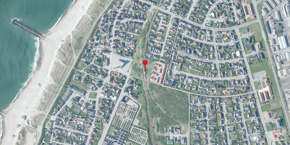 Historisk kort over Thyborøn Kirke Trinbræt