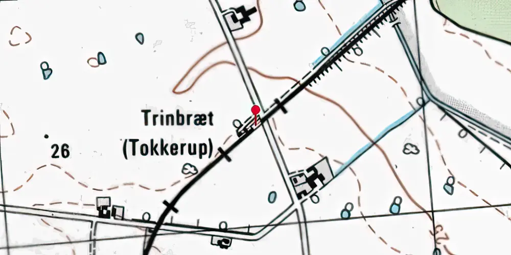 Historisk kort over Tokkerup Trinbræt Historisk kort over Tokkerup Trinbræt