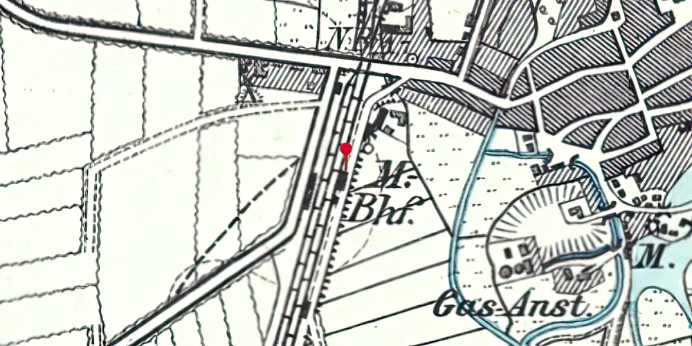 Historisk kort over Tønder H Station
