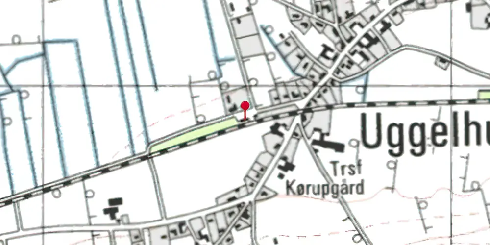Historisk kort over Uggelhuse Station