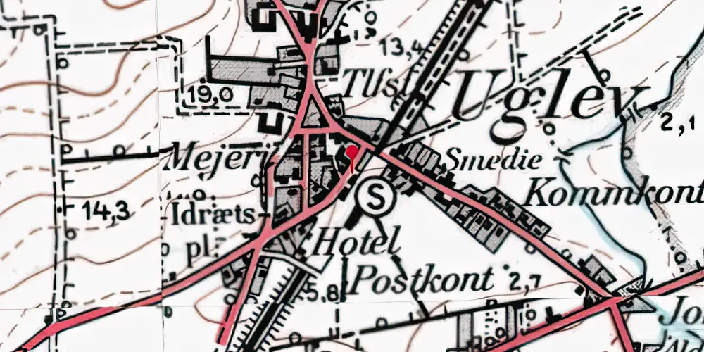 Historisk kort over Uglev Trinbræt Historisk kort over Uglev Trinbræt