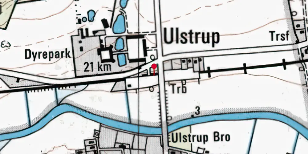 Historisk kort over Ulstrup Trinbræt Historisk kort over Ulstrup Trinbræt