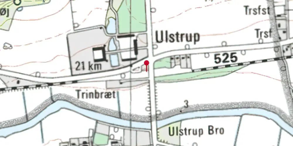 Historisk kort over Ulstrup Trinbræt Historisk kort over Ulstrup Trinbræt