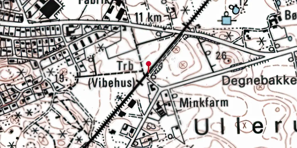 Historisk kort over Vibehus Trinbræt Historisk kort over Vibehus Trinbræt