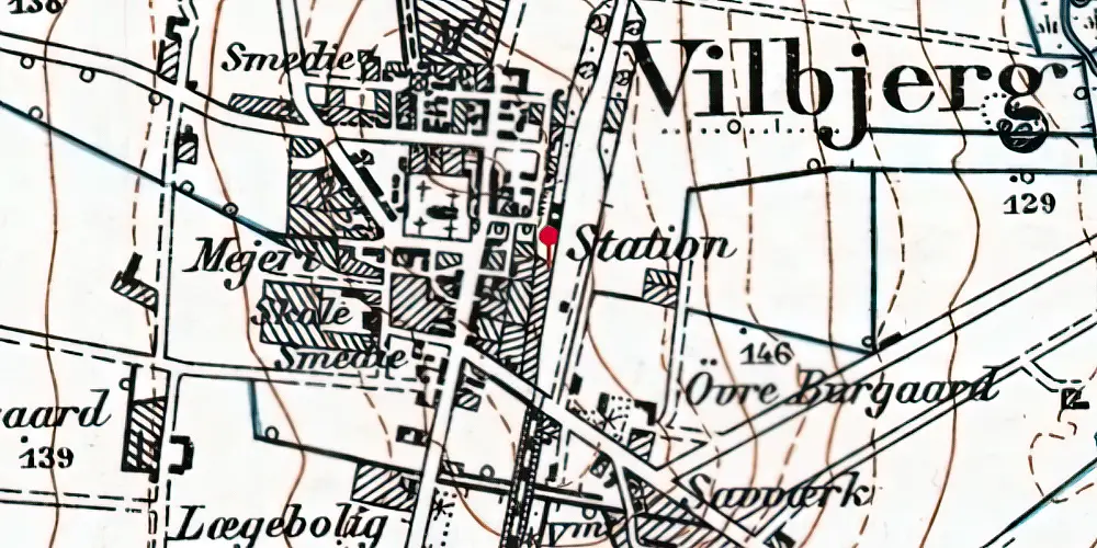 Historisk kort over Vildbjerg Trinbræt Historisk kort over Vildbjerg Trinbræt