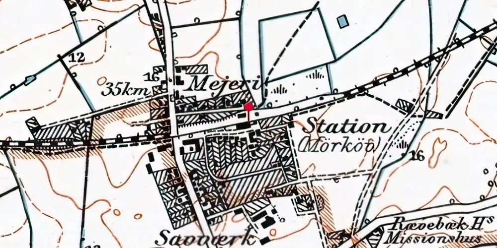 Historisk kort over Mørkøv Station