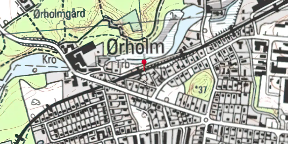 Historisk kort over Ørholm Holdeplads