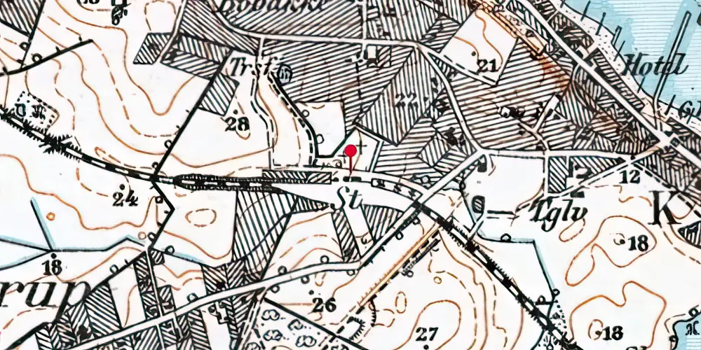 Historisk kort over Ålsgårde Station Historisk kort over Ålsgårde Station