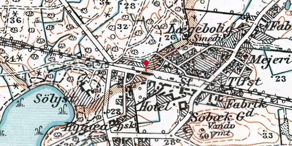 Historisk kort over Jyderup Station Historisk kort over Jyderup Station