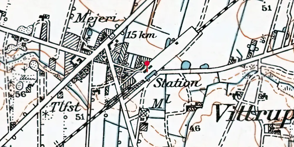 Historisk kort over Vittrup Station Historisk kort over Vittrup Station