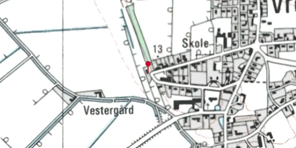 Historisk kort over Vrensted Station Historisk kort over Vrensted Station