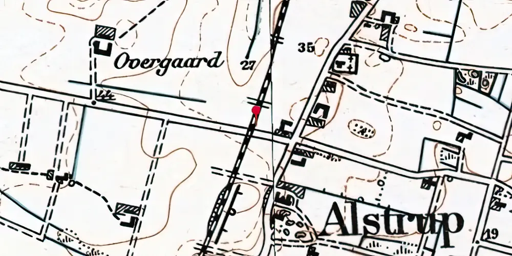 Historisk kort over Alstrup Trinbræt Historisk kort over Alstrup Trinbræt