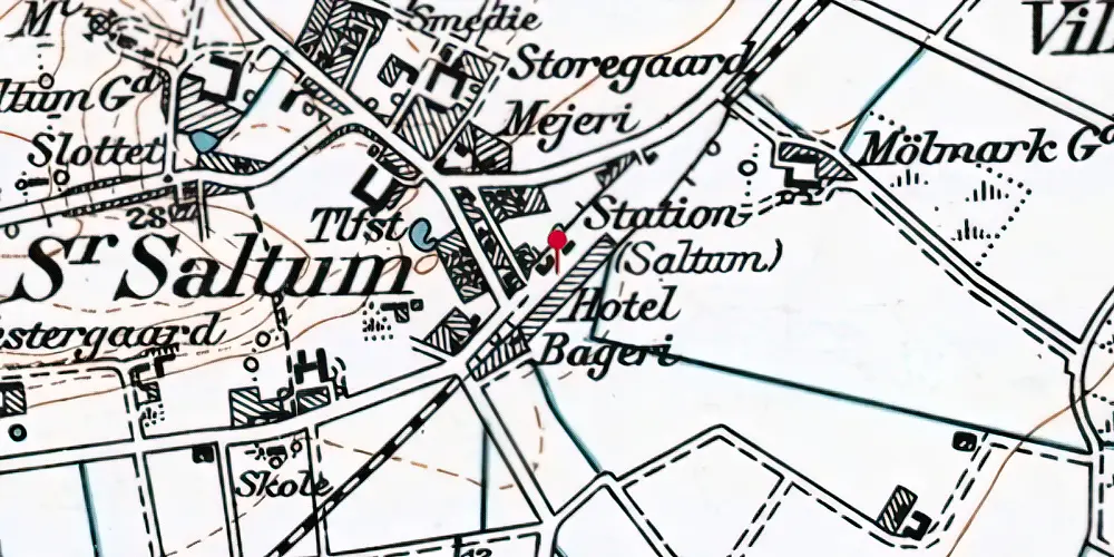 Historisk kort over Saltum Station Historisk kort over Saltum Station