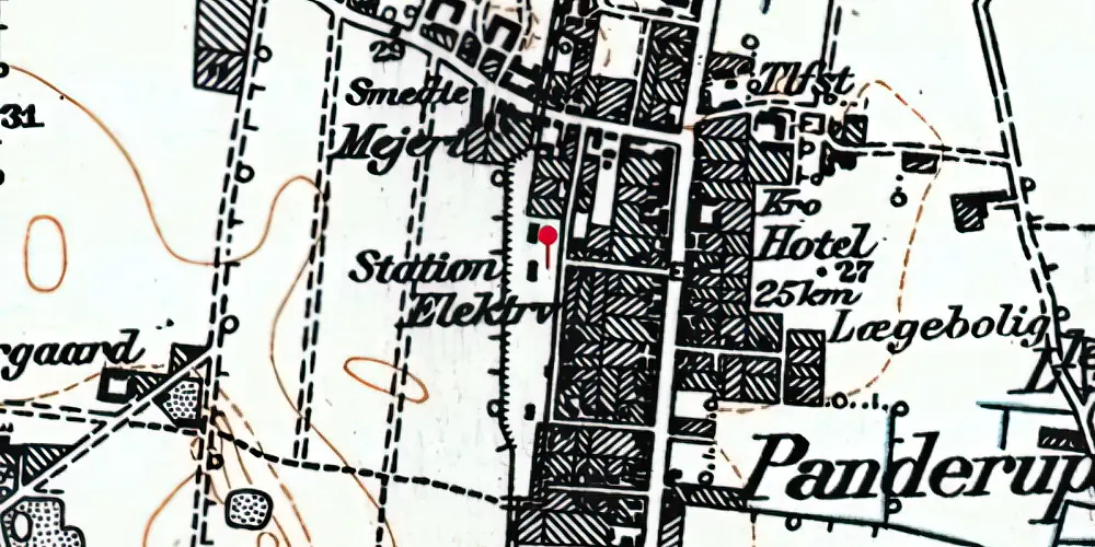 Historisk kort over Pandrup Station Historisk kort over Pandrup Station